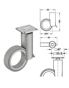 Ruote Per Mobili Moon Roller Con Freno E Piastra Girevole 661.88.901